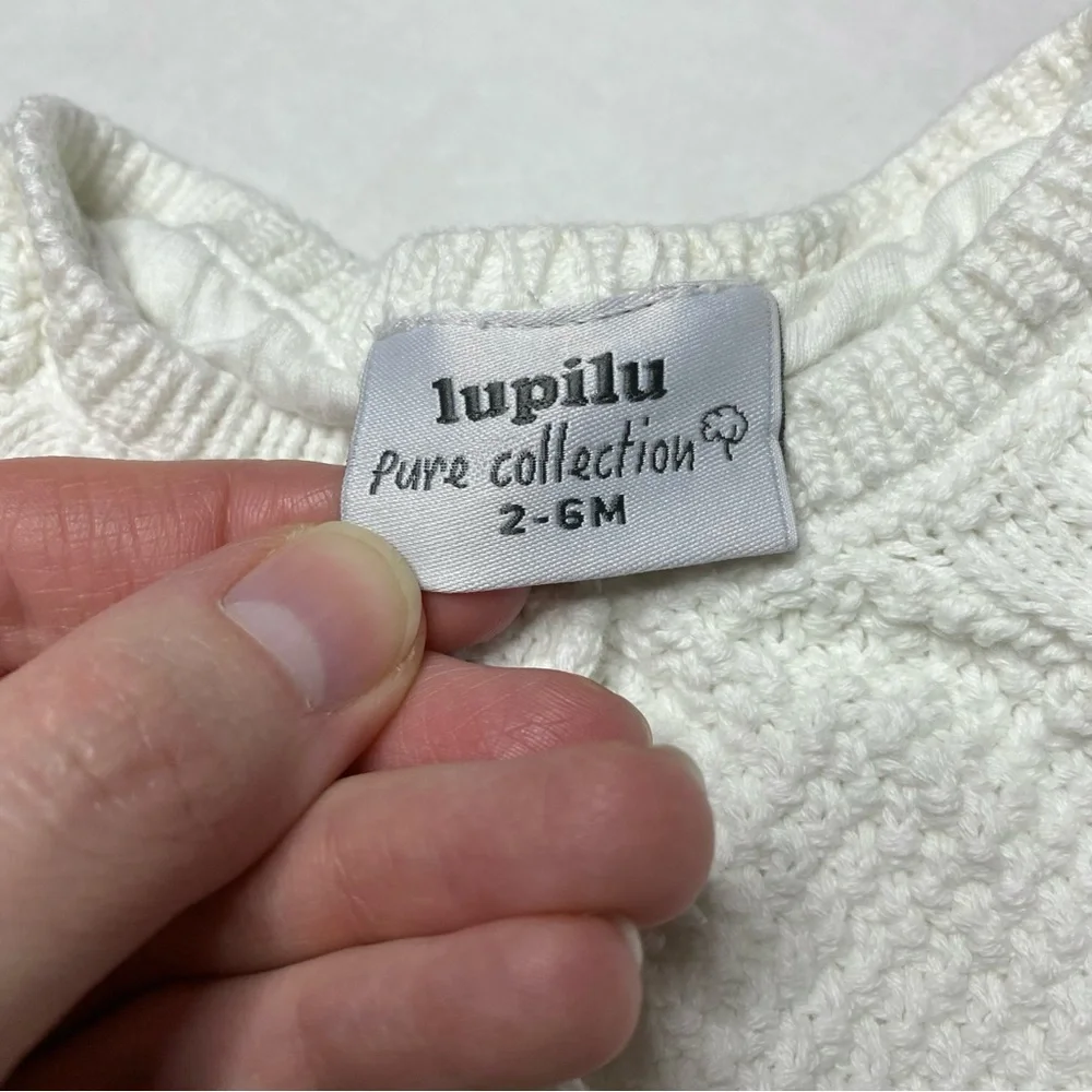 Lupilu Pure Collection White Cardigan Sweater Size 2-6M